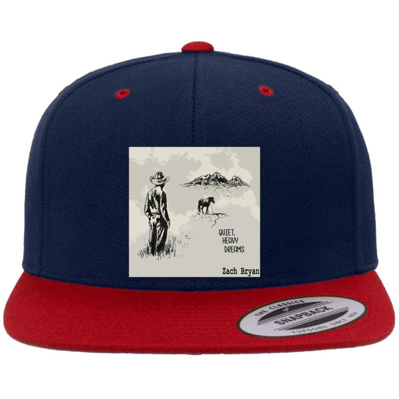 Zach Bryan Premium Flat Bill Snapback Cap  Navy