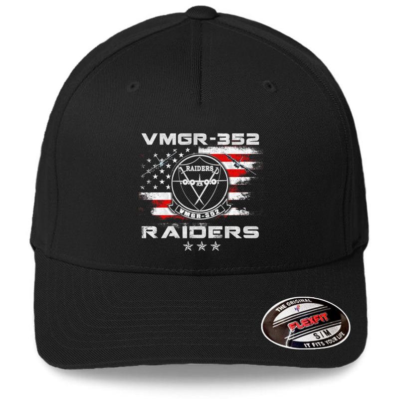 Vmgr-352 Raiders Flexfit Baseball Cap  Black