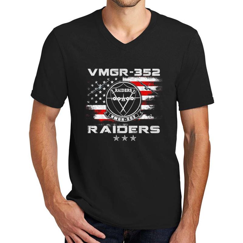 Vmgr-352 Raiders Unisex V-Neck T-Shirt Men Black