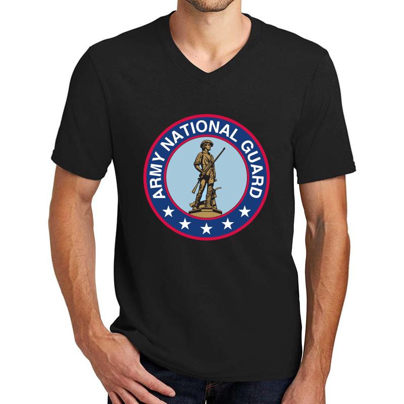 Army National Guard Seal Unisex V-Neck T-Shirt Men Black