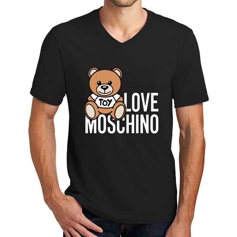 Top Bear Toy - Love Moschino Kids Merch Unisex V-Neck T-Shirt Men Black