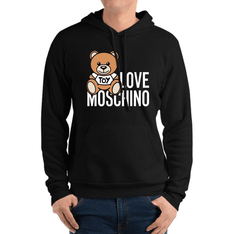 Top Bear Toy - Love Moschino Kids Merch Unisex Hooded Sweatshirt Men Black