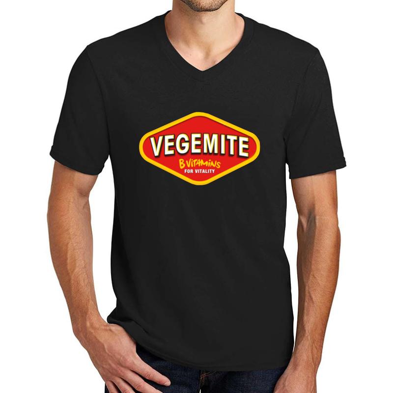 Vegemite Logo Shirt Unisex V-Neck T-Shirt Men Black