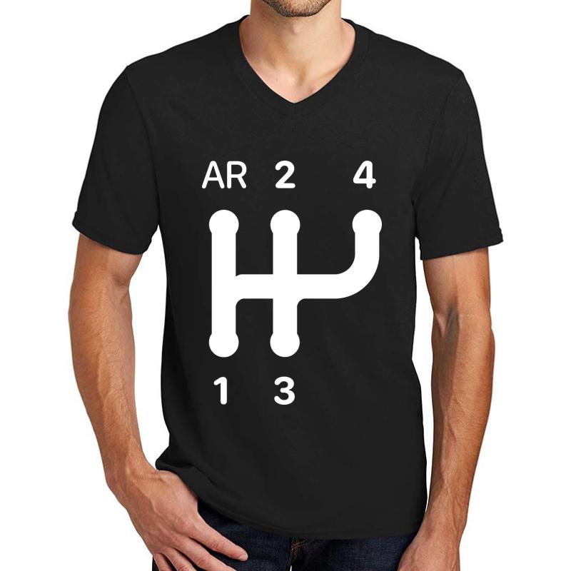 2Cv Gear Shift Pattern Unisex V-Neck T-Shirt Men Black