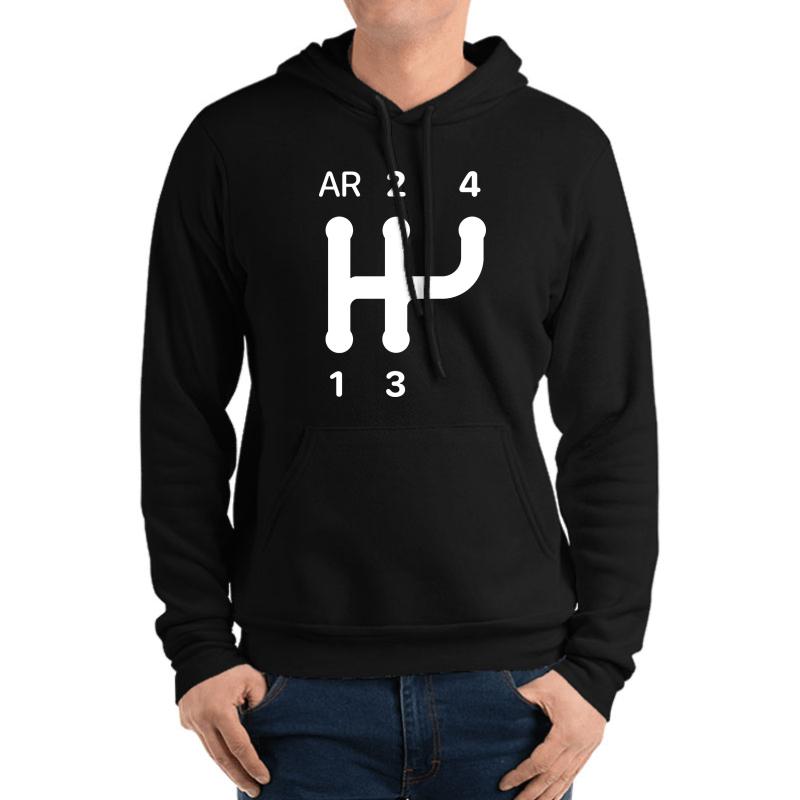 2Cv Gear Shift Pattern Unisex Hooded Sweatshirt Men Black