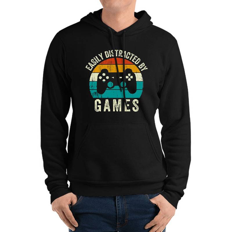 Easily Distracted By Games - Vintage Video Gamer Boys Premium Flat Bill Snapback Caps