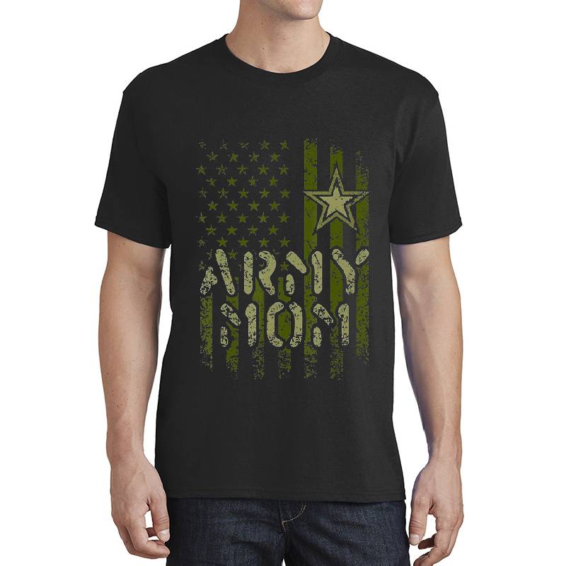 Army Mom TShirt American Flag Apparel Mothers Day Gift Flexfit Baseball Caps