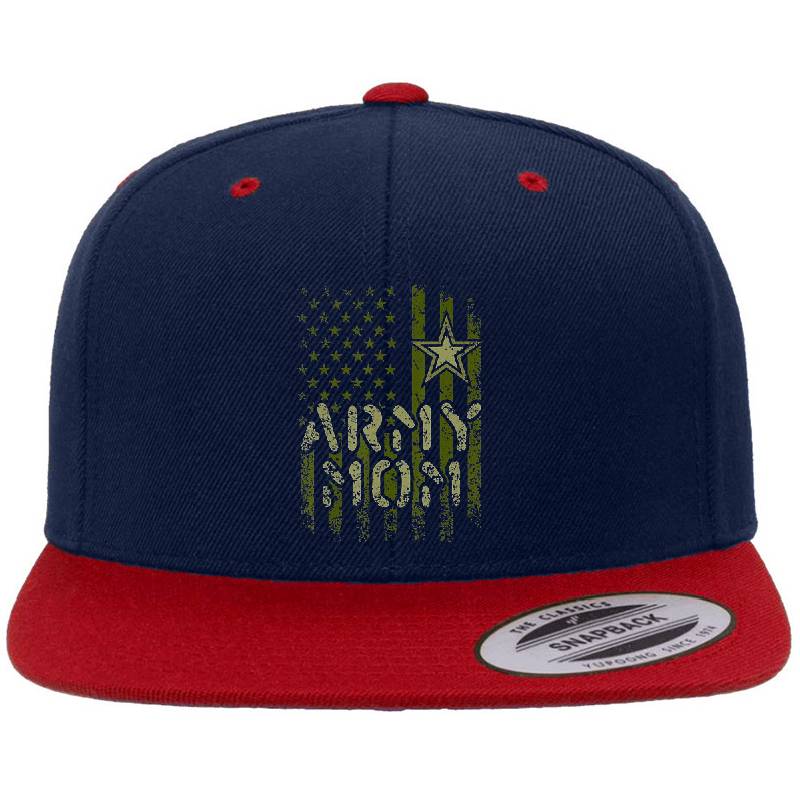 Army Mom TShirt American Flag Apparel Mothers Day Gift Flexfit Baseball Caps