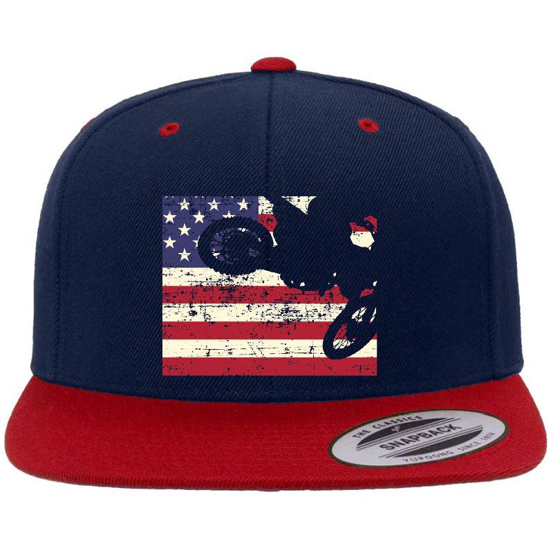Dirt-Bike-American-Flag--Motocross-Enduro- Richardson Premium Trucker Snapback Caps