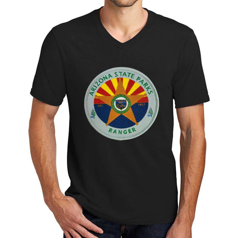 Arizona State Parks Ranger Unisex V-Neck T-Shirt Men Black