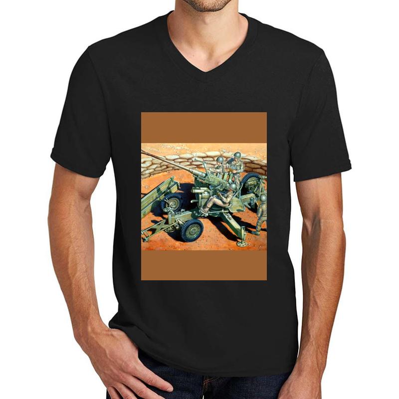 40Mm Bofors Unisex V-Neck T-Shirt Men Black