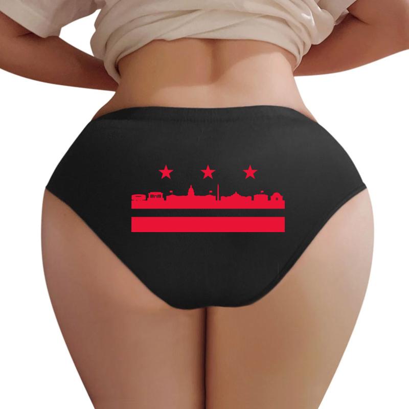 Washington Dc Flag Landmarks Women Underwear Panties Women Black