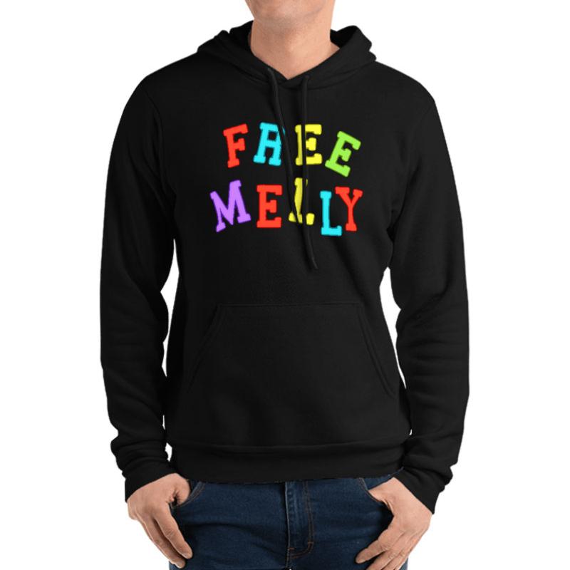 Ynw Melly Free Jail Unisex Hooded Sweatshirt Men Black