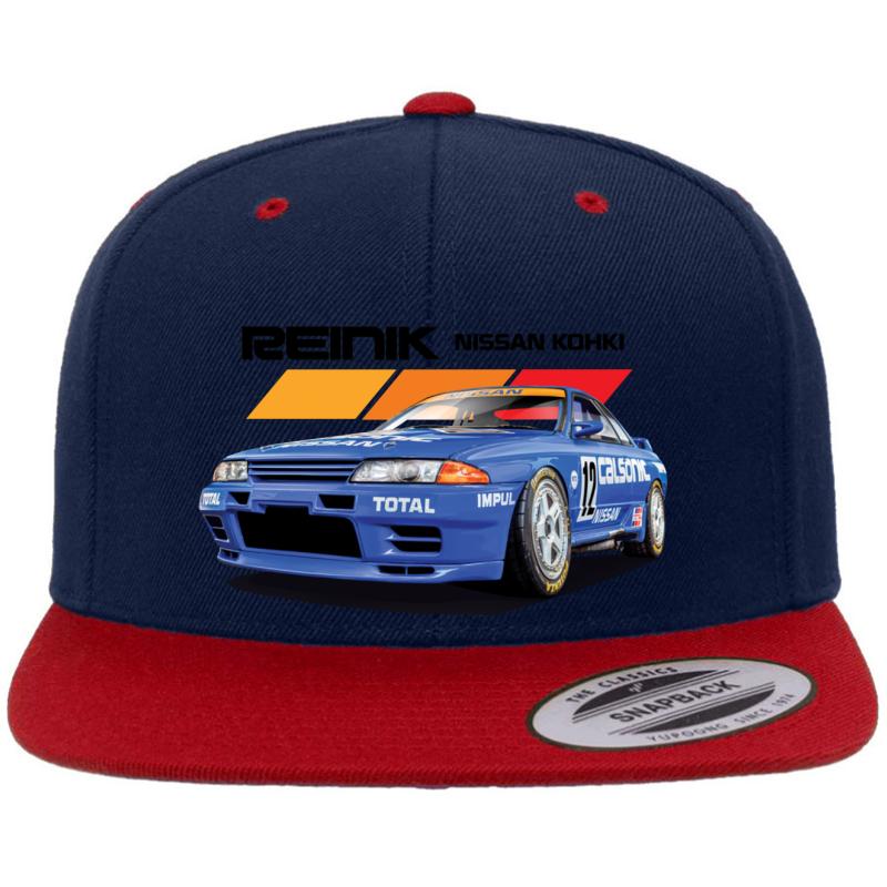 90S Style - Calsonic Gtr Premium Flat Bill Snapback Cap  Navy