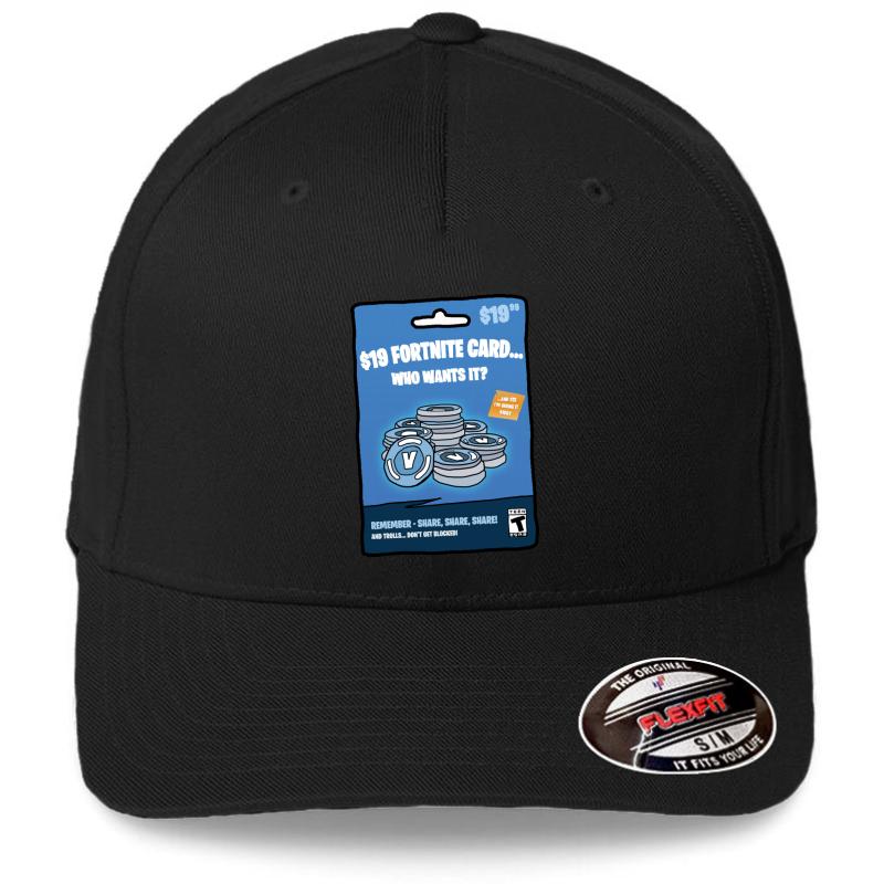 $19 Fortnite Card Flexfit Baseball Cap  Black