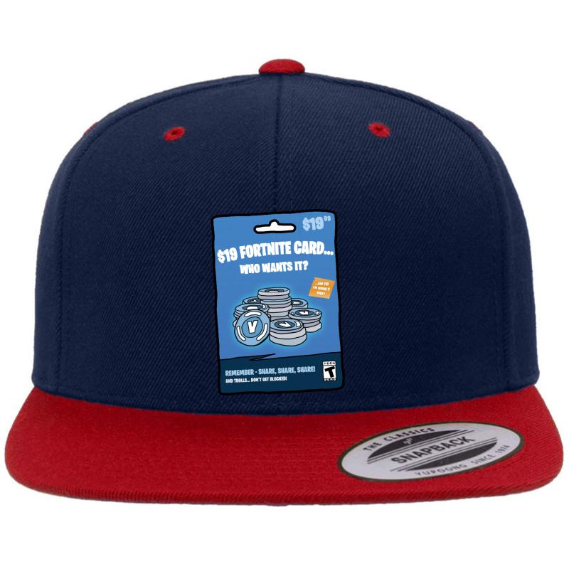 $19 Fortnite Card Premium Flat Bill Snapback Cap  Navy