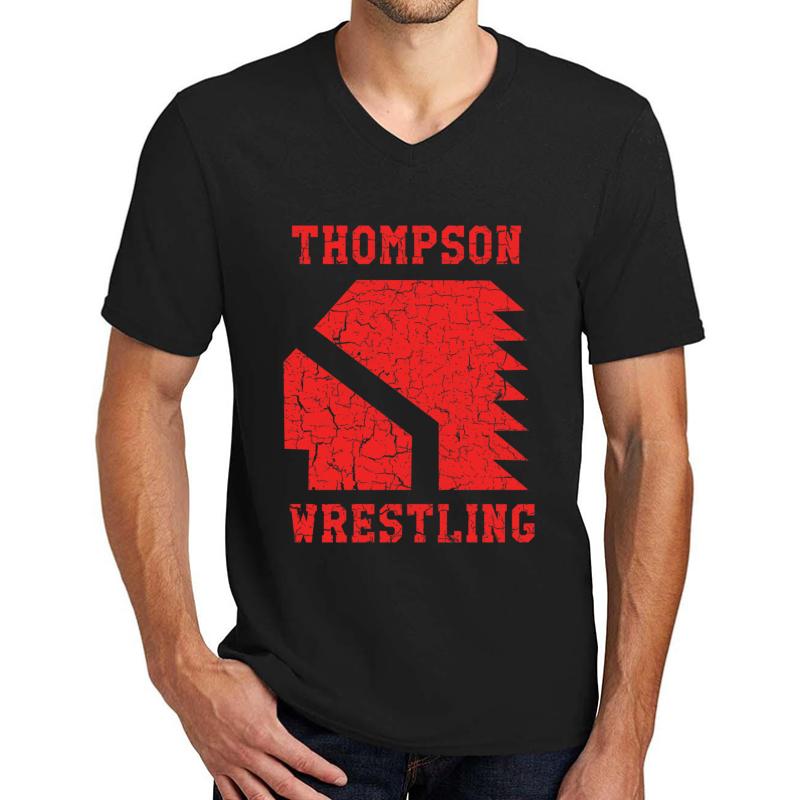 Thompson High School Wrestling Vision Quest  Unisex V-Neck T-Shirt Men Black