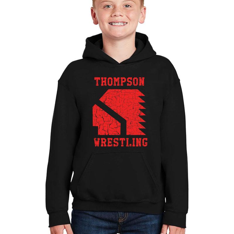 Thompson High School Wrestling Vision Quest  Youth Hooded Sweatshirt Boy Black