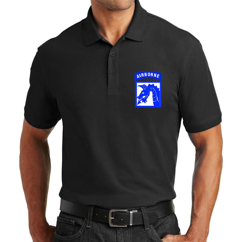 18Th Airborne Corps Xviii Corps Army Military Veteran Unisex Polo Jersey Sport Shirt Men Black