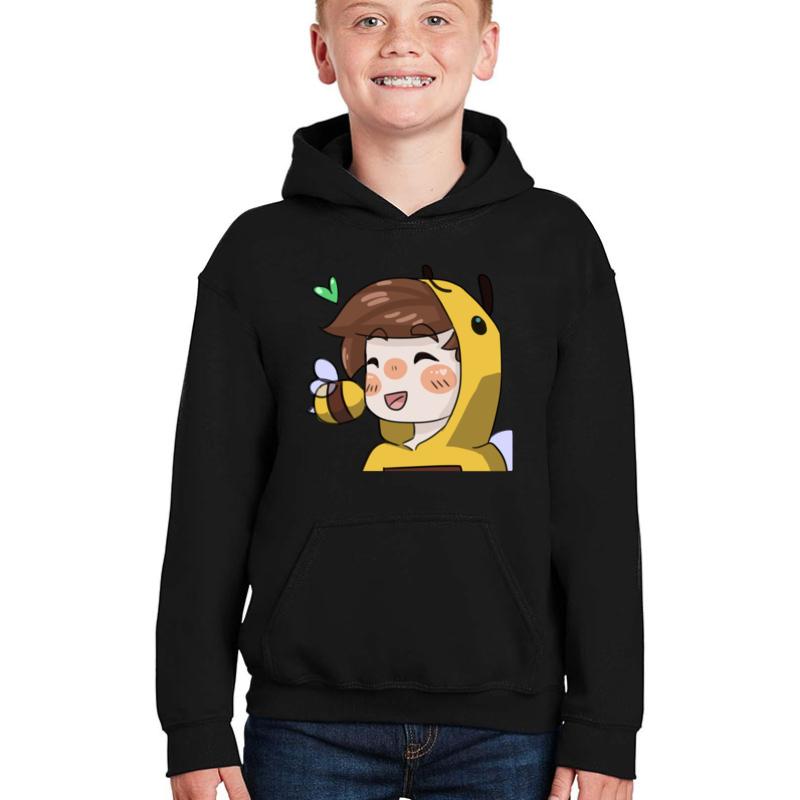 Tubbo And A Bee Youth Hooded Sweatshirt Boy Black