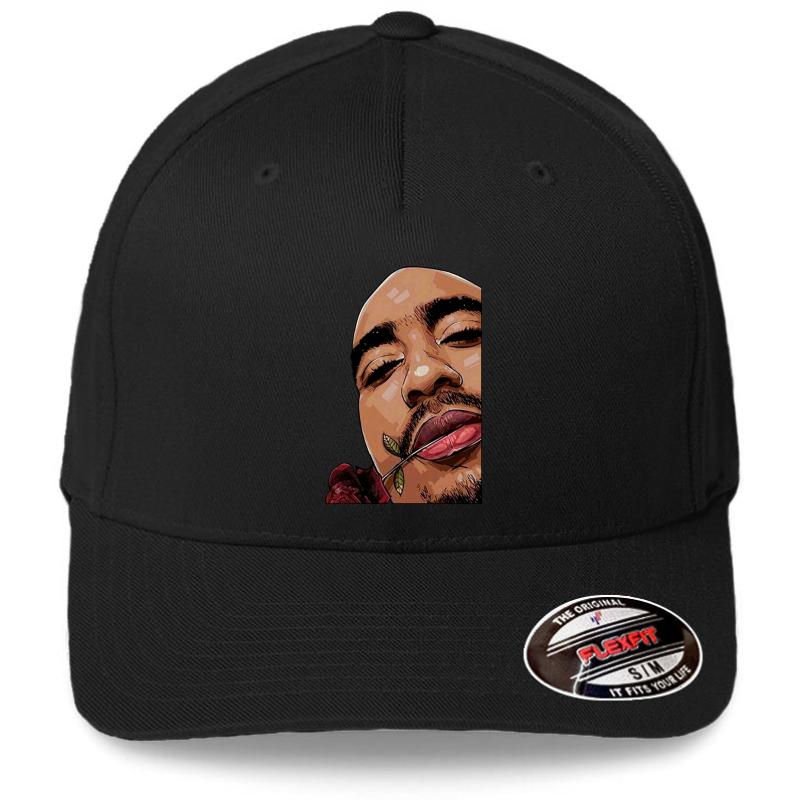 2Pac Flexfit Baseball Cap  Black