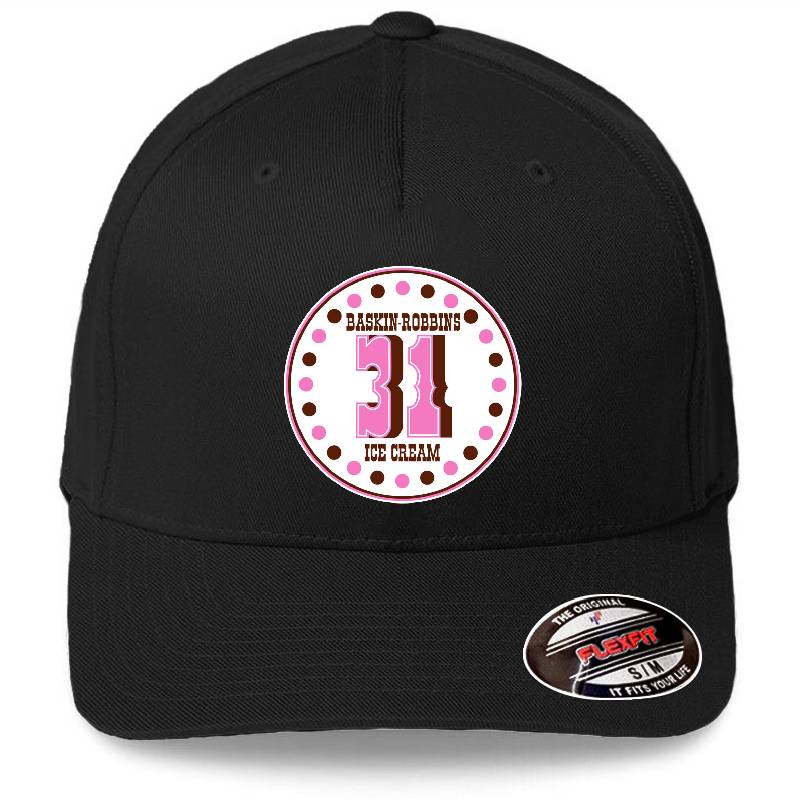 Vintage Defunct Baskin-Robbins 60S-70S Ice Cream Logo Premium Flat Bill Snapback Caps