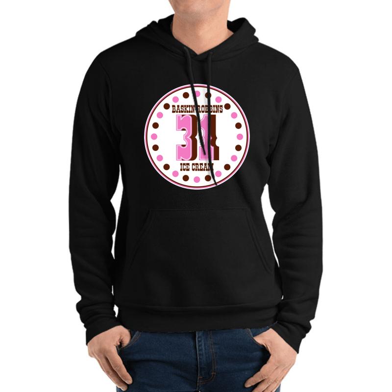 Vintage Defunct Baskin-Robbins 60S-70S Ice Cream Logo Unisex Hooded Sweatshirt Men Black