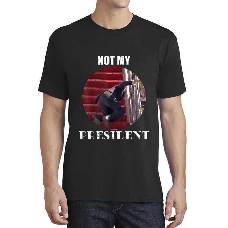 Joe Biden Falling Down Stairs Not My President Youth Hooded Sweatshirts