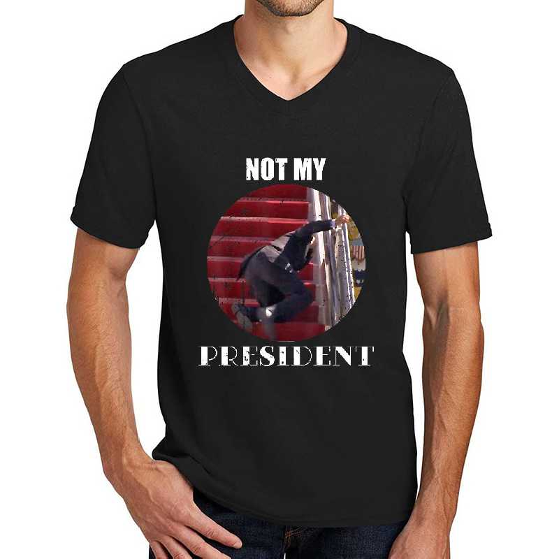 Joe Biden Falling Down Stairs Not My President Youth Hooded Sweatshirts