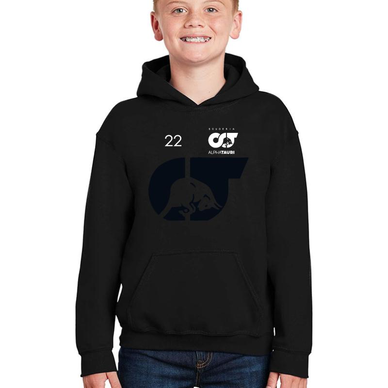 Yuki Tsunoda 22 New 2021 Alphatauri F1 Team Customized Youth Hooded Sweatshirt Boy Black