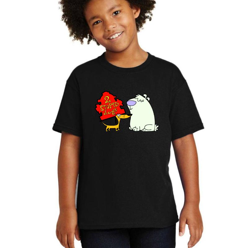 2 Stupid Dogs Youth T-Shirt Boy Black