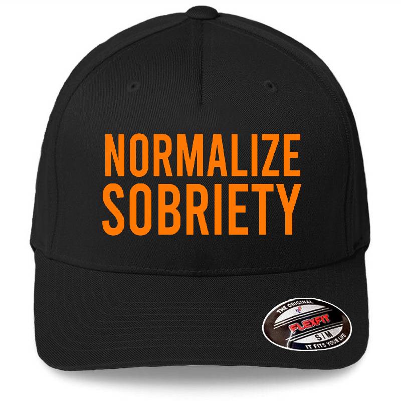 Normalize Sobriety Sobriety Gift Sober Af Sober Anniversary Sober & Proud Recovery Milestone Premium Flat Bill Snapback Caps