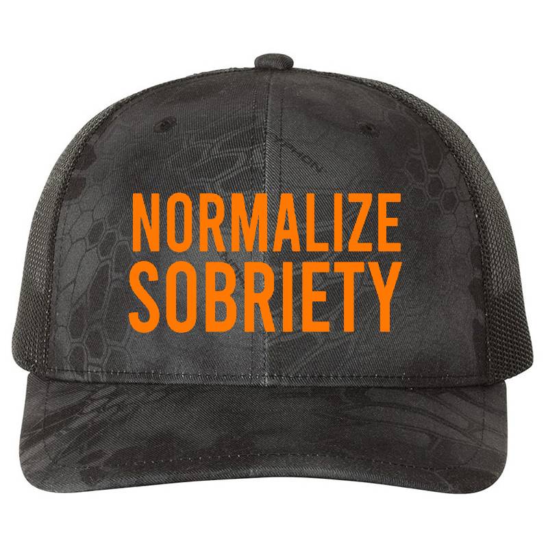 Normalize Sobriety Sobriety Gift Sober Af Sober Anniversary Sober & Proud Recovery Milestone Premium Flat Bill Snapback Caps