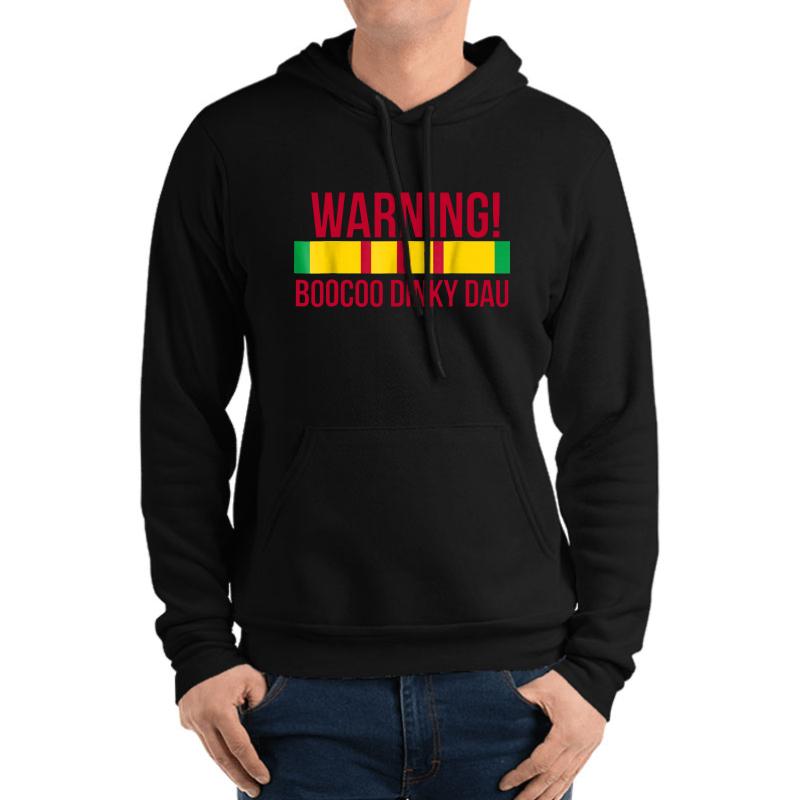 Vietnam Veteran Boocoo Dinky Dau Unisex Hooded Sweatshirt Men Black