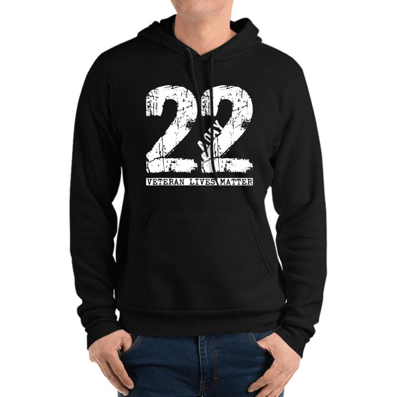 22 A Day Veteran 22 A Day Veteran Suicide Apparel Unisex Hooded Sweatshirt Men Black