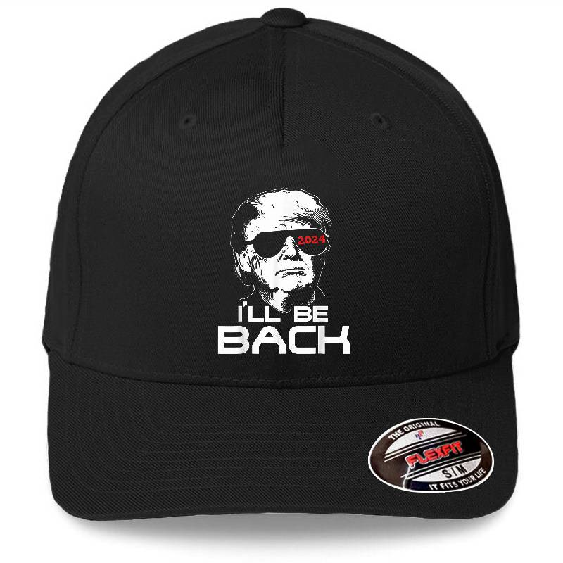 Ill Be Back Trump 2024 Premium Flat Bill Snapback Caps