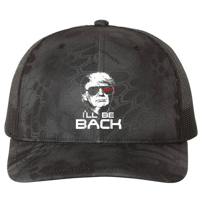 Ill Be Back Trump 2024 Premium Flat Bill Snapback Caps