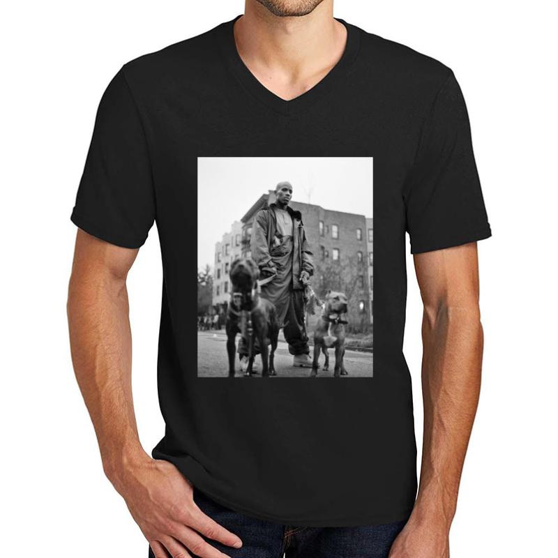 Vintage Dmx With Dogs Unisex V-Neck T-Shirt Men Black