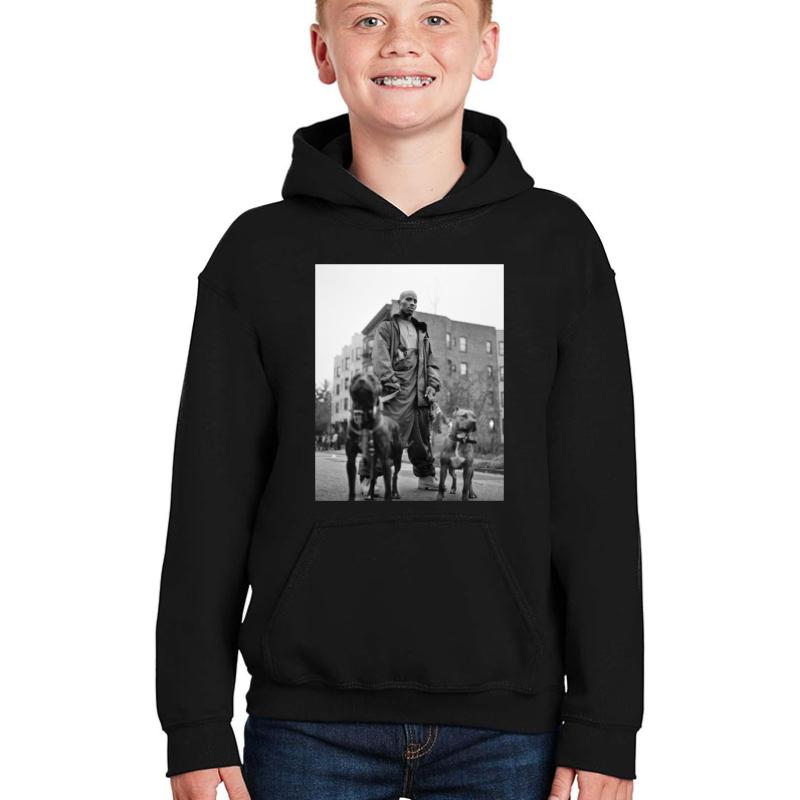 Vintage Dmx With Dogs Youth Hooded Sweatshirt Boy Black