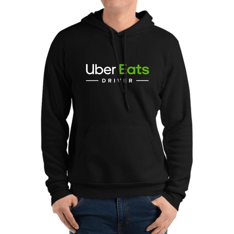 Uber Eats Delivery Driver Classic Logo Black Ubereats Unofficial Uniform Unisex Hooded Sweatshirt Men Black