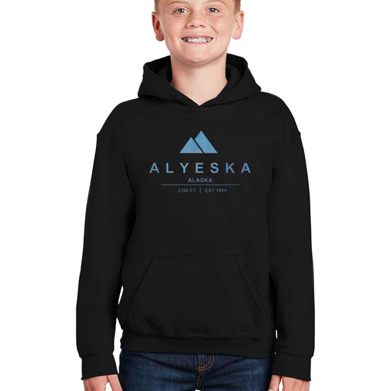 Alyeska Ski Resort Alaska Youth Hooded Sweatshirt Boy Black