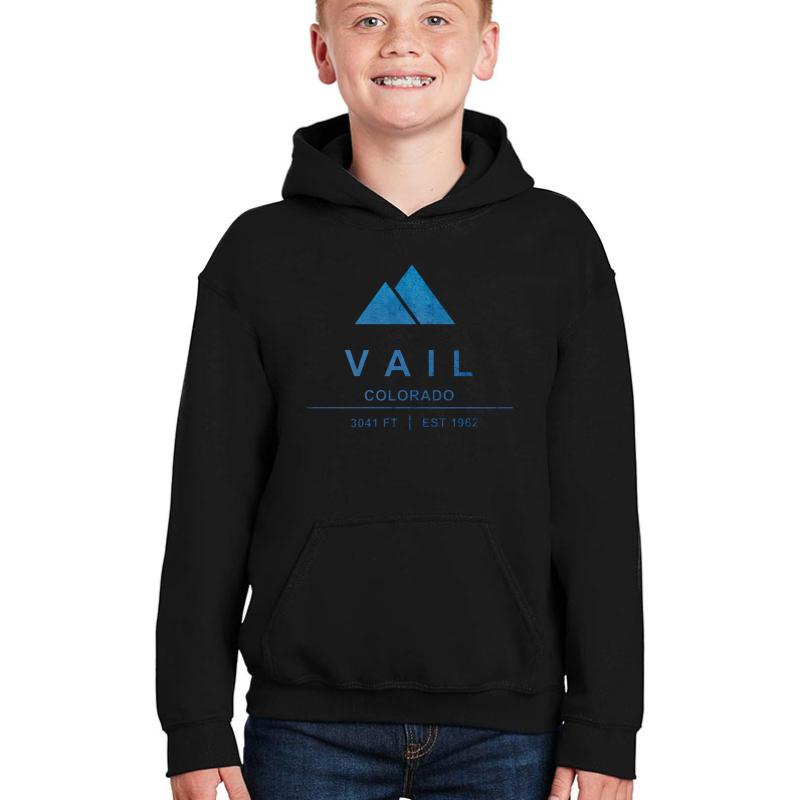 Vail Ski Resort Colorado Youth Hooded Sweatshirt Boy Black