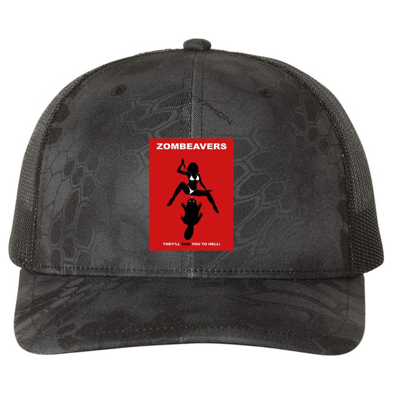 Zombeavers Richardson Premium Trucker Snapback Cap  Kryptek Typhon Black