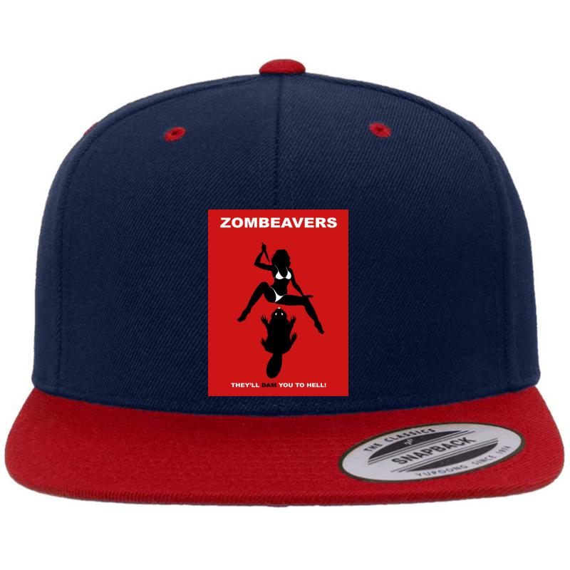 Zombeavers Premium Flat Bill Snapback Cap  Navy