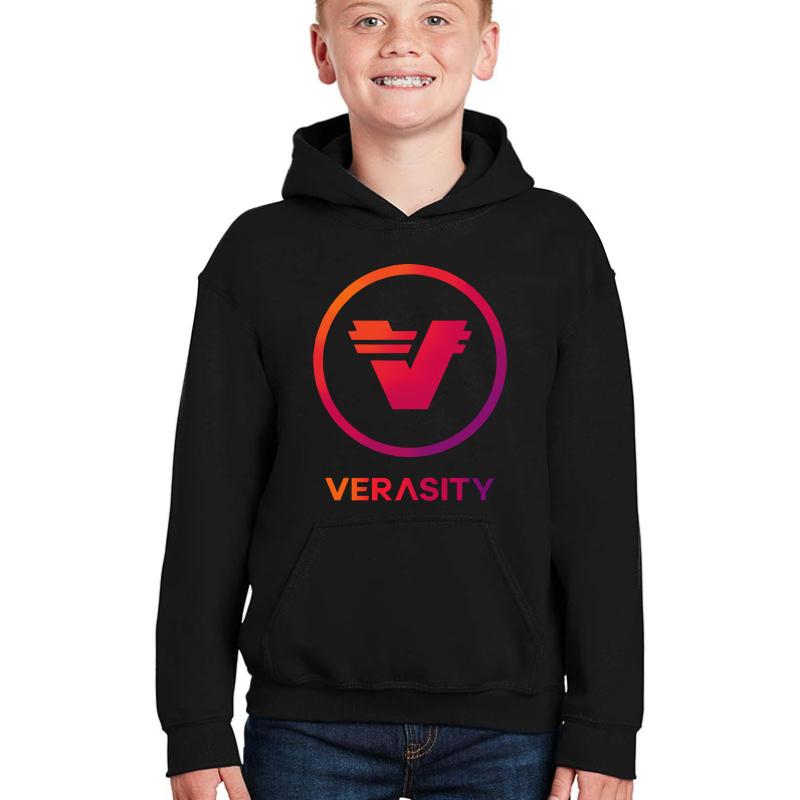 Vra Verasity Cryptocurrency Blockchain Investor Youth Hooded Sweatshirt Boy Black