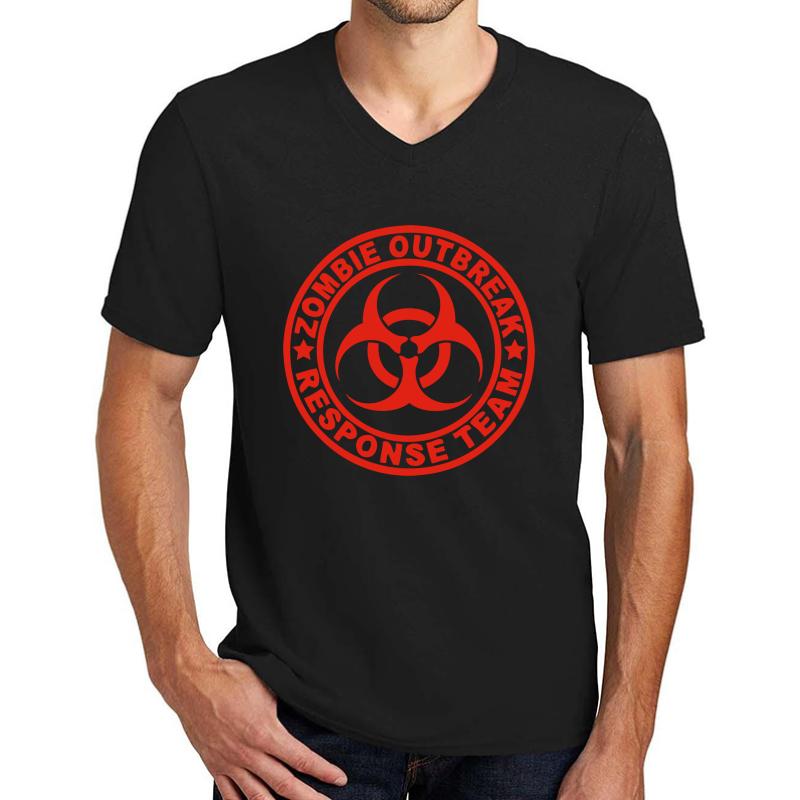 Zombie Outbreak Response Team Unisex V-Neck T-Shirt Men Black