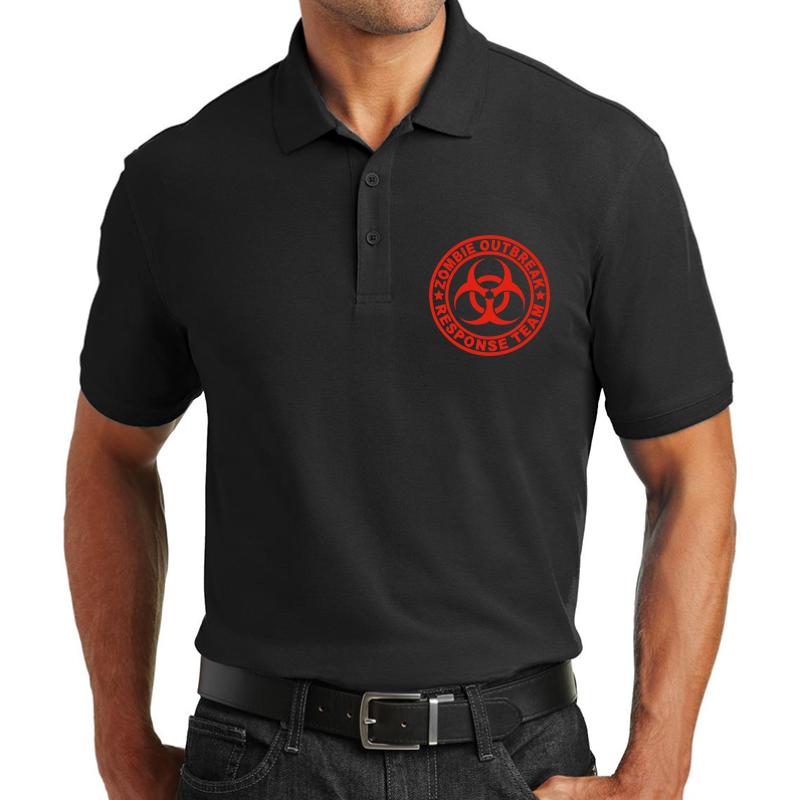 Zombie Outbreak Response Team Unisex Polo Jersey Sport Shirt Men Black