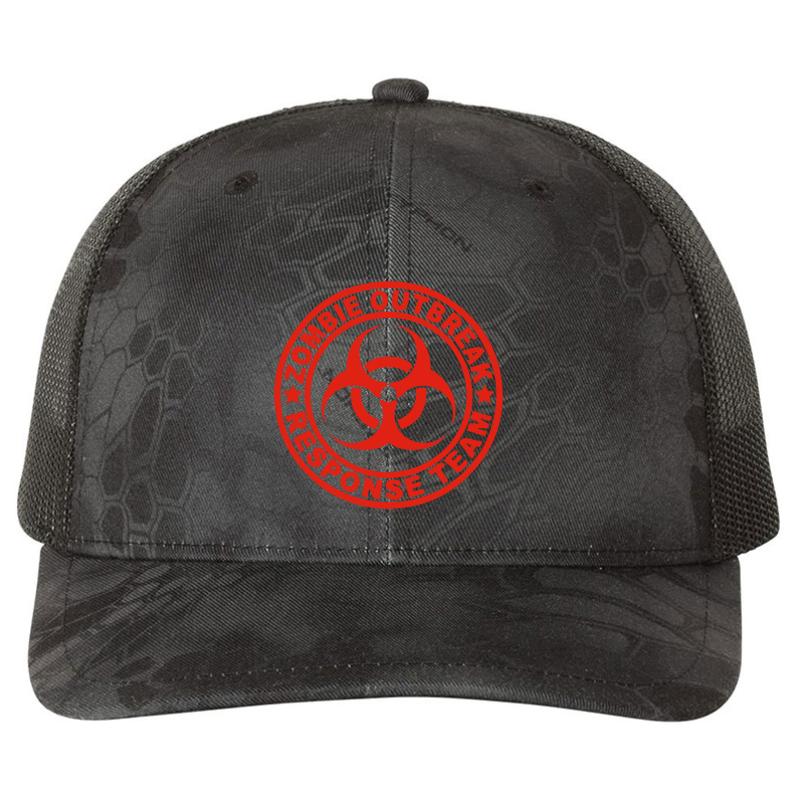 Zombie Outbreak Response Team Richardson Premium Trucker Snapback Cap  Kryptek Typhon Black