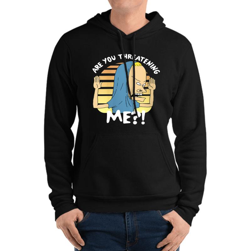 Are You Threatening Me? Unisex Hooded Sweatshirt Men Black