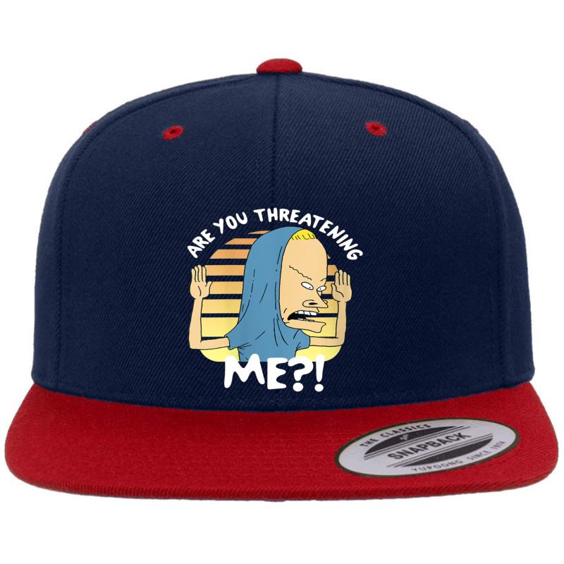 Are You Threatening Me? Premium Flat Bill Snapback Cap  Navy